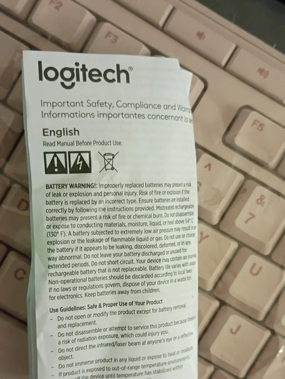 Logitech Wireless Keyboard and Mouse Set - Pink